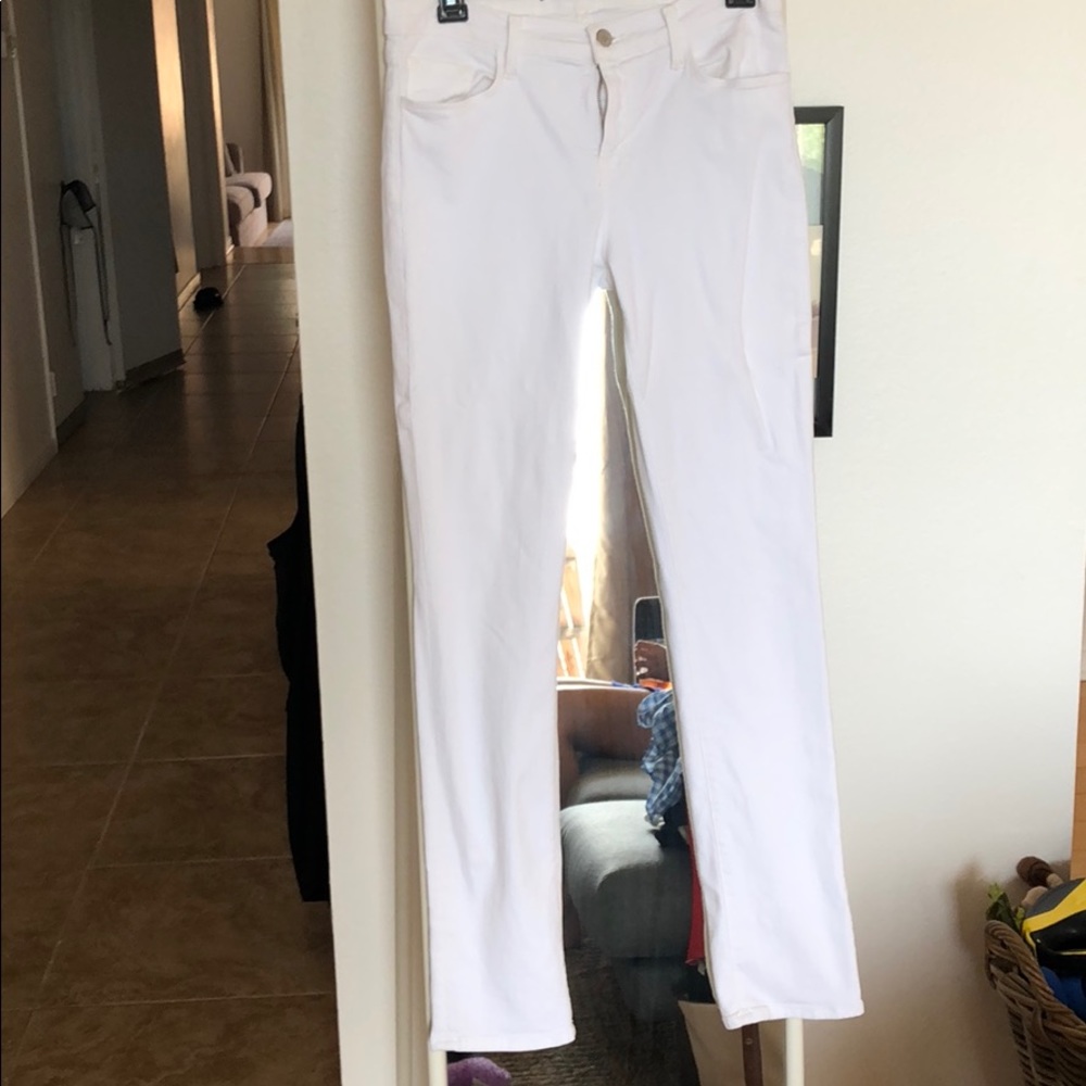 J Brand; Mid rise Blanca stretch denim
